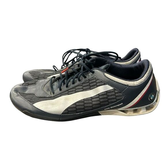 Puma Power Race BMW Motorsports Men's 10.5 Cat Navy Blue Silver Shoes 304420 02 - Picture 1 of 8